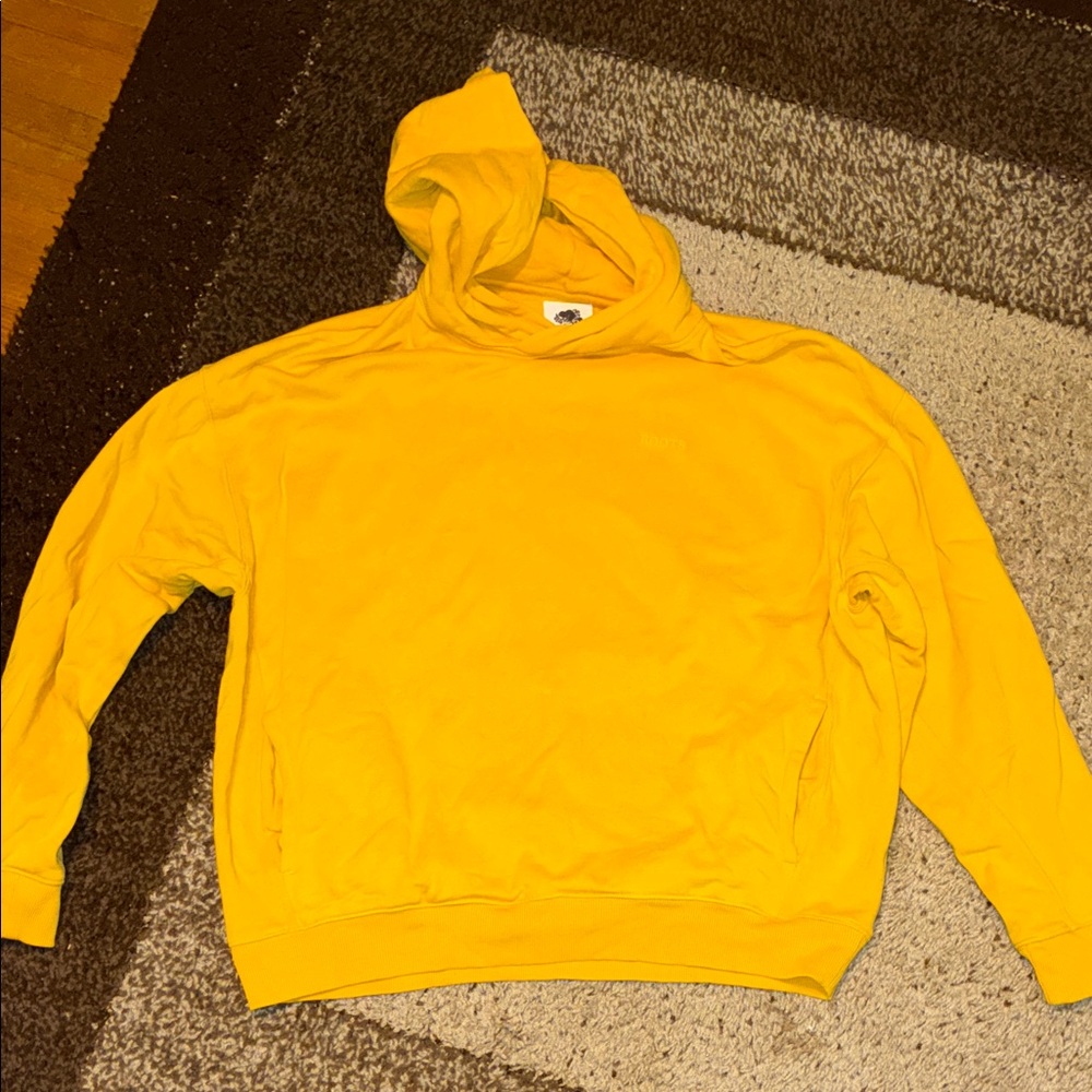 Roots Bright Yellow Gender Neutral Hoodie. Ladies XL and Men’s L